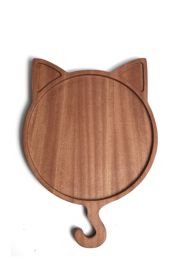 Cute Cat Shape Wooden Dessert Dish Serving Trays