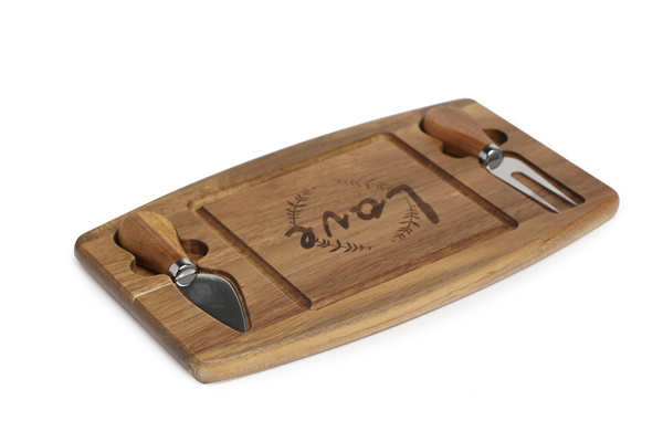 Love Wooden Cheese Board and Knife Set