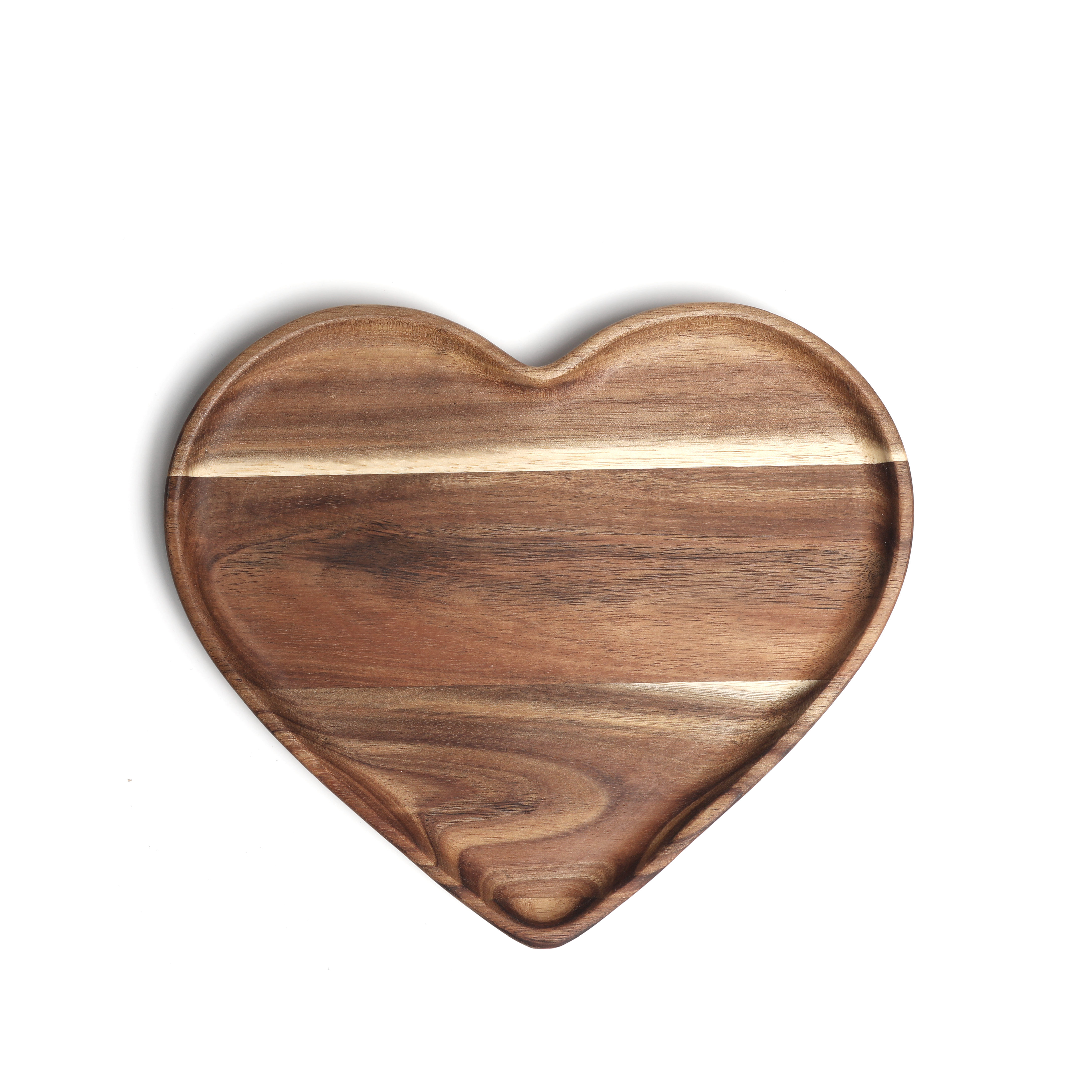 Heart Shape Wooden Plate Food Serving Tray