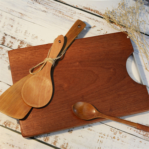 Square Wooden Cutting Board with Metal Handle