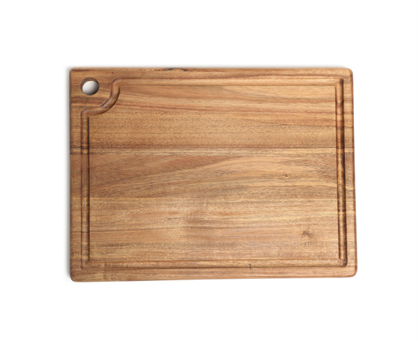 Acacia Wood Cutting Board with Hanging Hole and Juice Groove