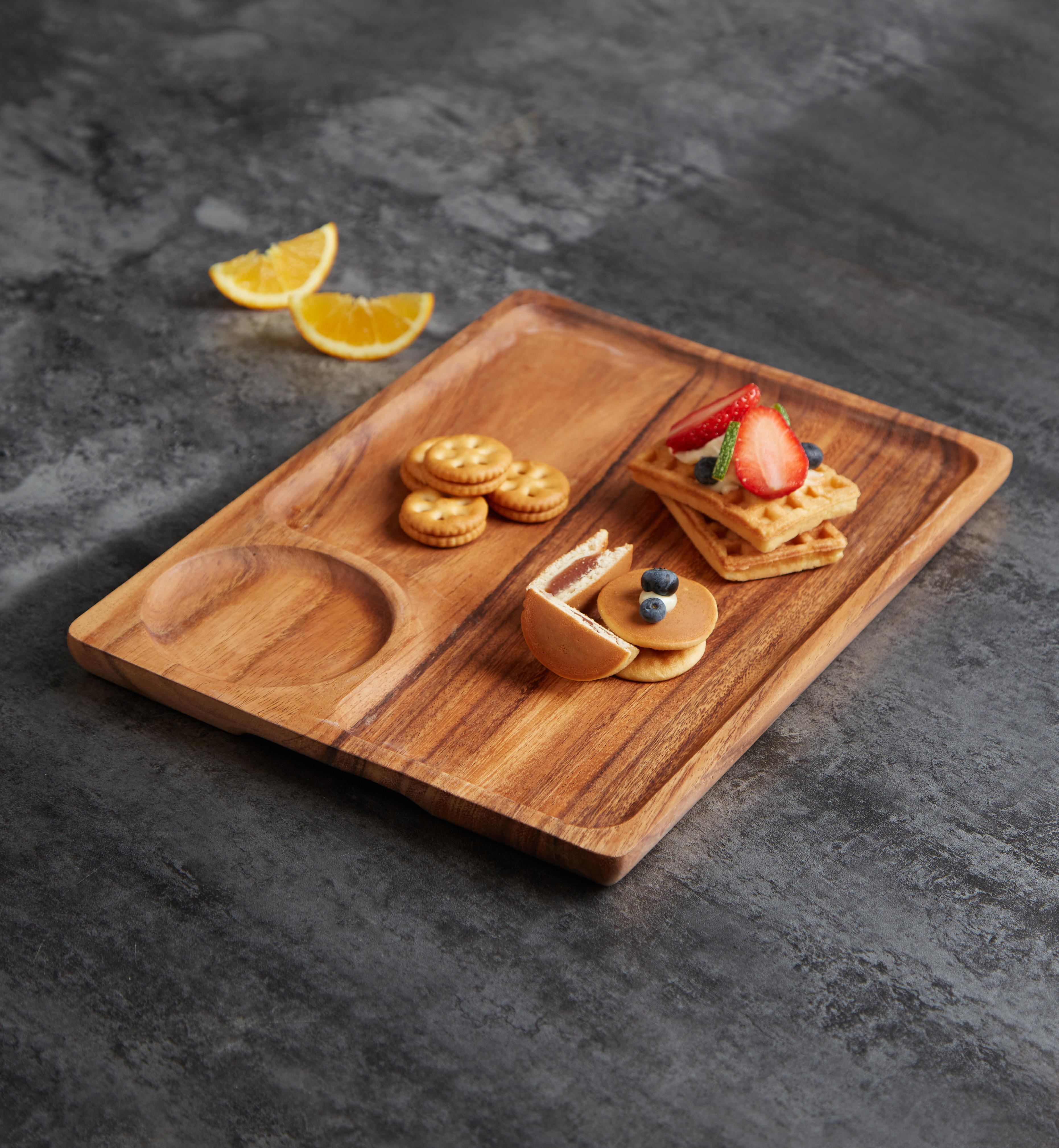 Square Wooden Steak Board Serving Platter Tray