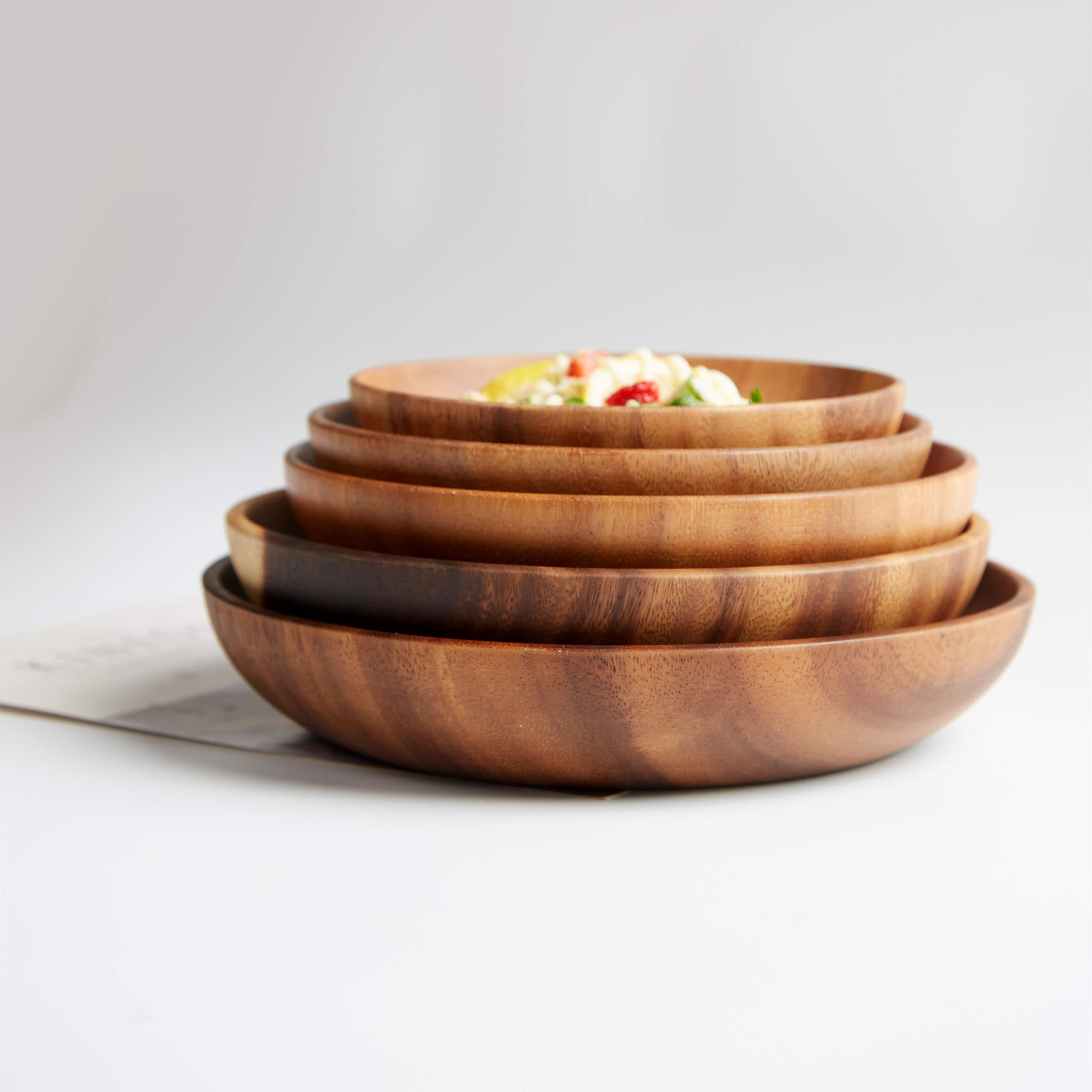 Acacia Dinner Round Wooden Plates 