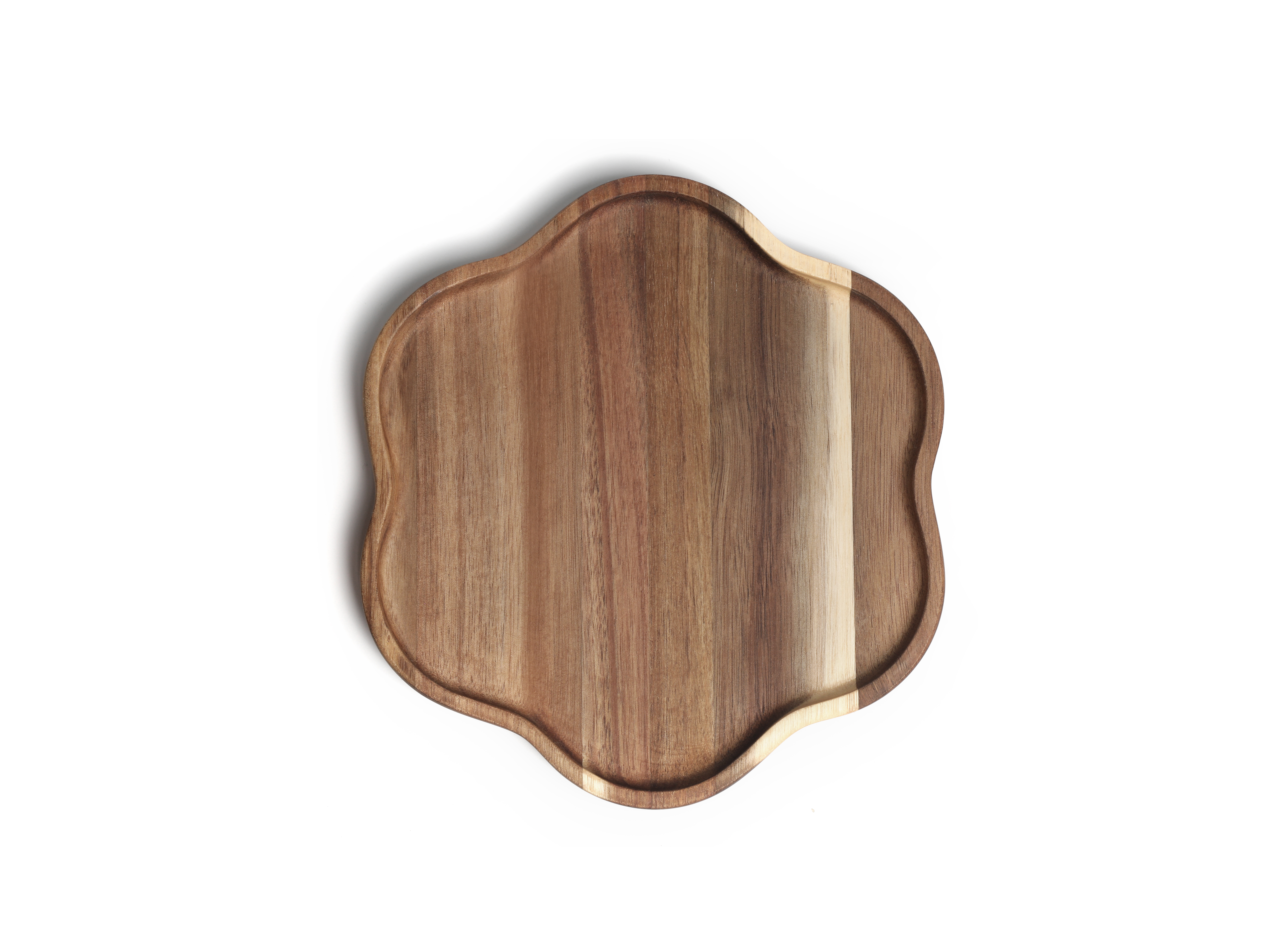 Flower Shape Wooden Plate Food Serving Tray