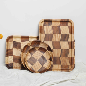 Colorful Wooden Food Serving Tray