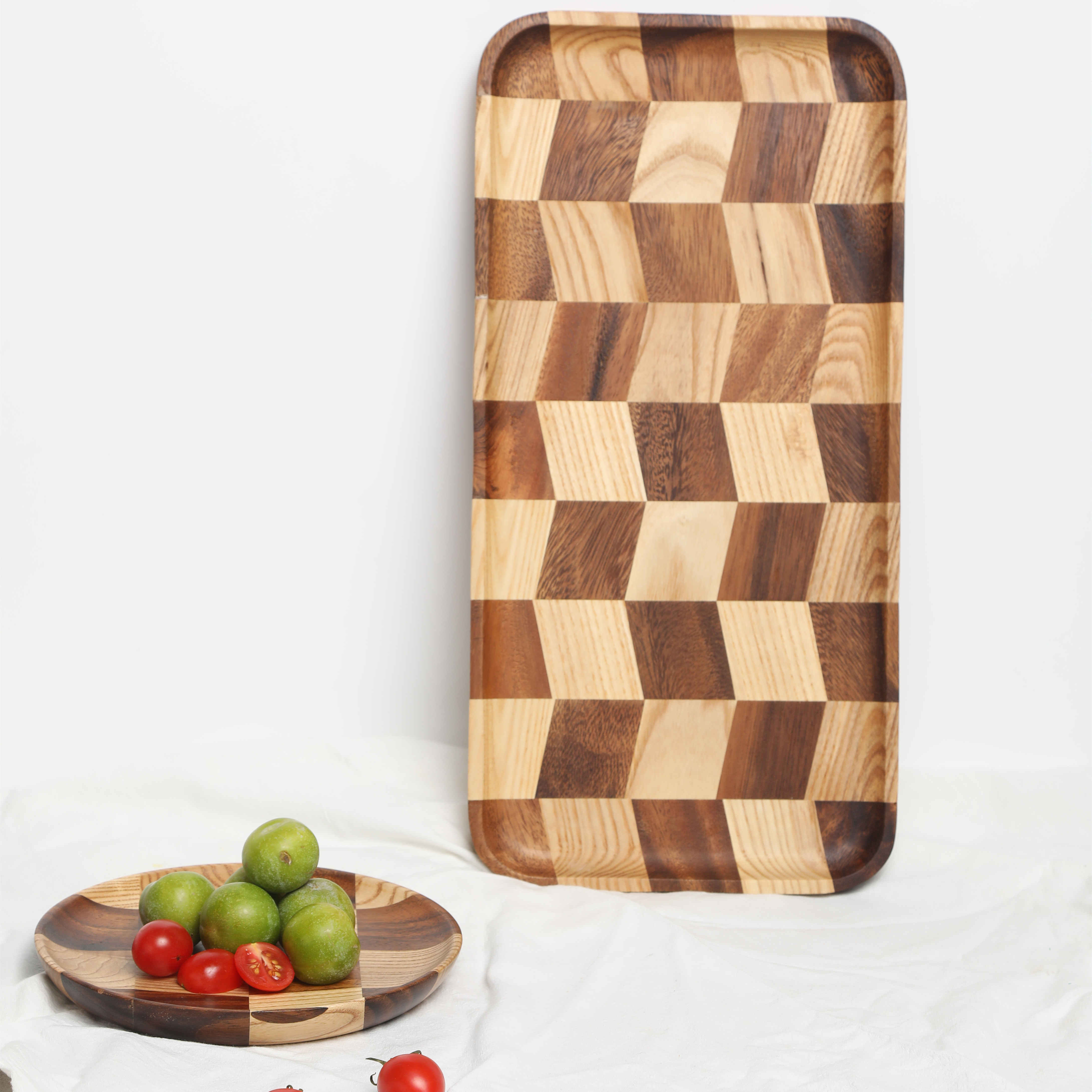 Colorful Wooden Food Serving Tray