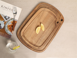 Irregular Shape Acacia Wood Cutting Board with Hanging Hole and Juice Groove