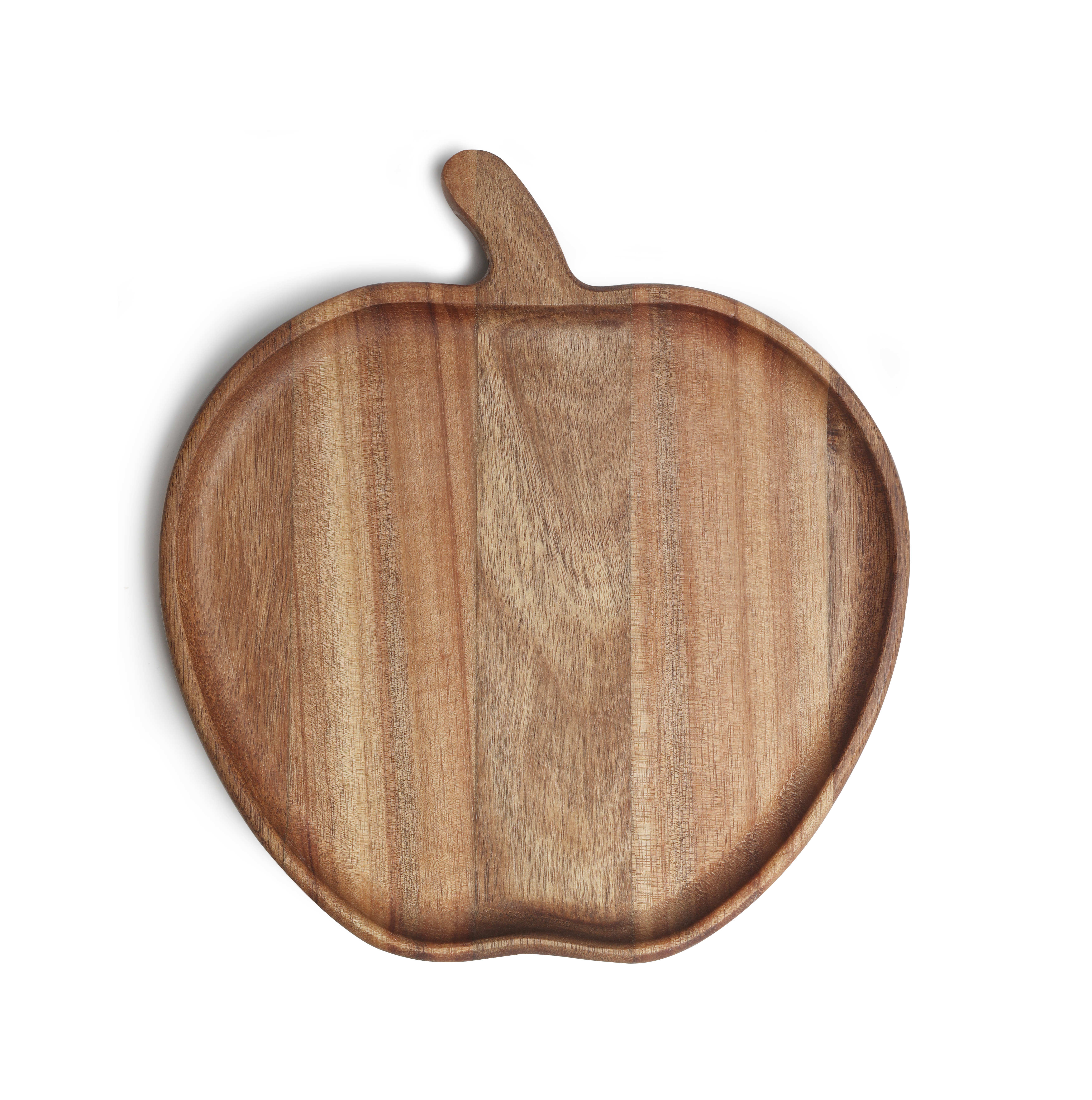 Apple Shape Wooden Plate Food Serving Tray