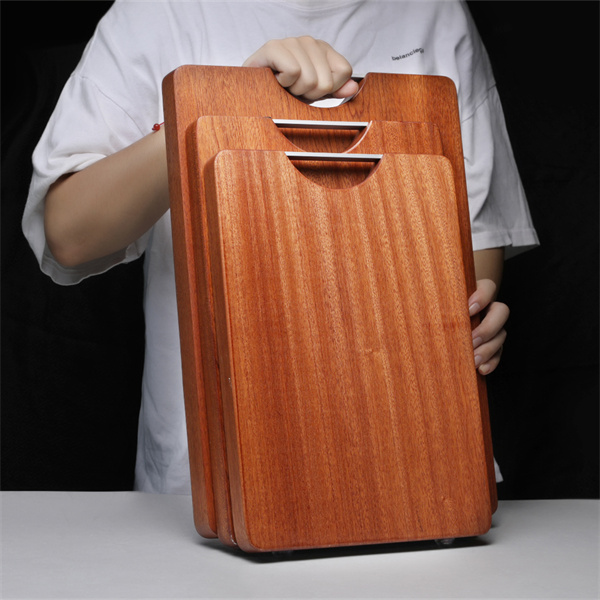 Square Wooden Cutting Board with Metal Handle