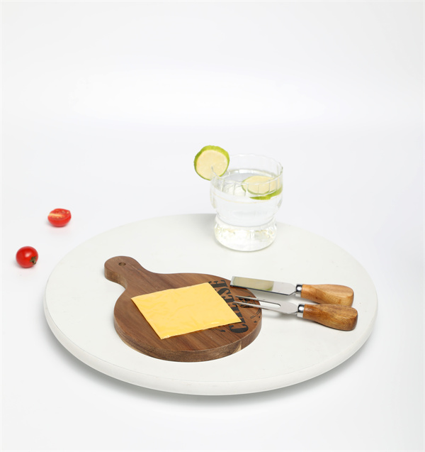 Round Shape Wooden Cheese Board and Knife Set