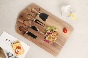 Rectangle Shape Wooden Cheese Board and Knife Set